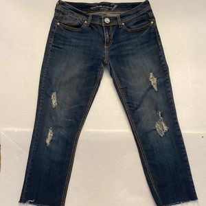 Seven 7 Distressed Raw Hemmed Skinny Jeans Size 27 See pics for measurements